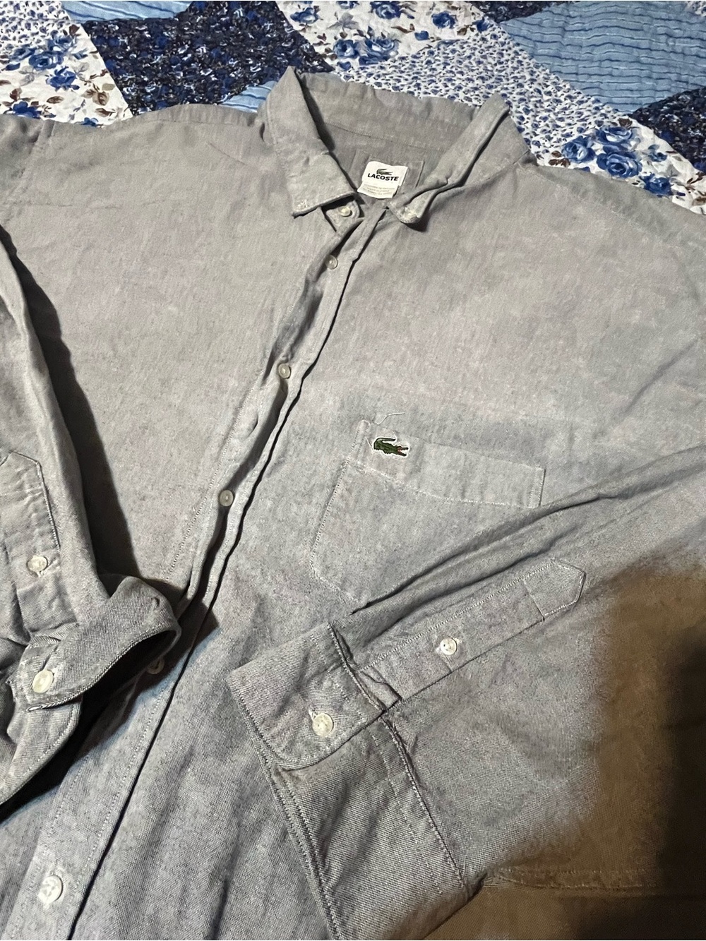 Lacoste Men’s 5XL Long Sleeve Button Up